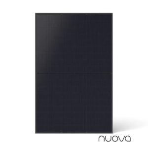 Nuova BC bifacial 485Wp zonnepaneel vooraanzicht met logo