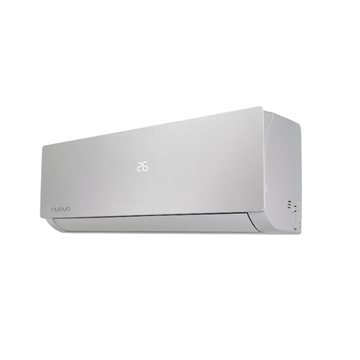 Nuova Infinity silver wandairco binnenunit zijaanzicht gesloten design