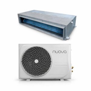 Nuova duct airco set 5kW met binnenunit en buitenunit voor wandinbouw